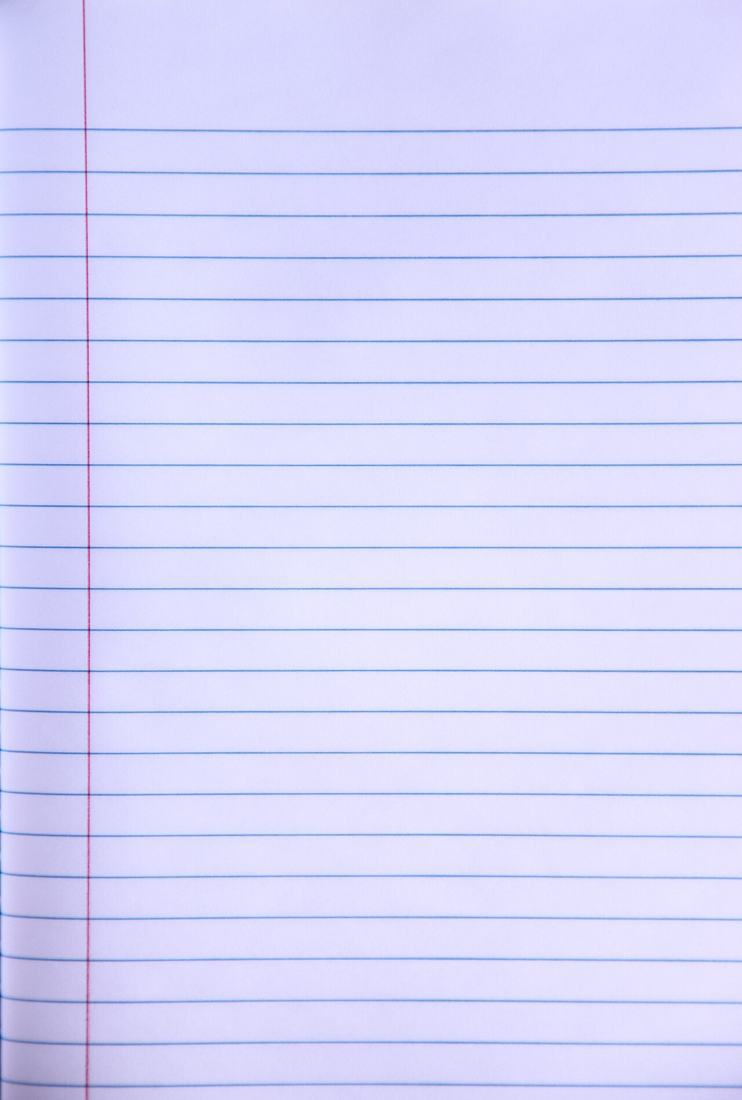 A blank sheet of lined notebook paper