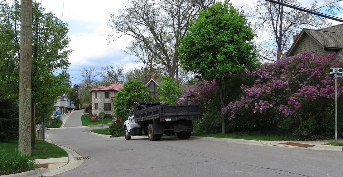 A residential street corner